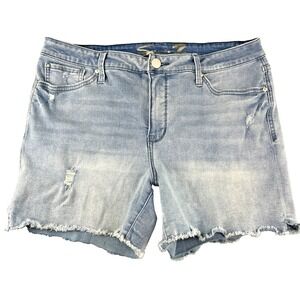 Seven7 Womens 16 Weekend Cut Off Jean Shorts Distressed Frayed Hem Stretch Denim